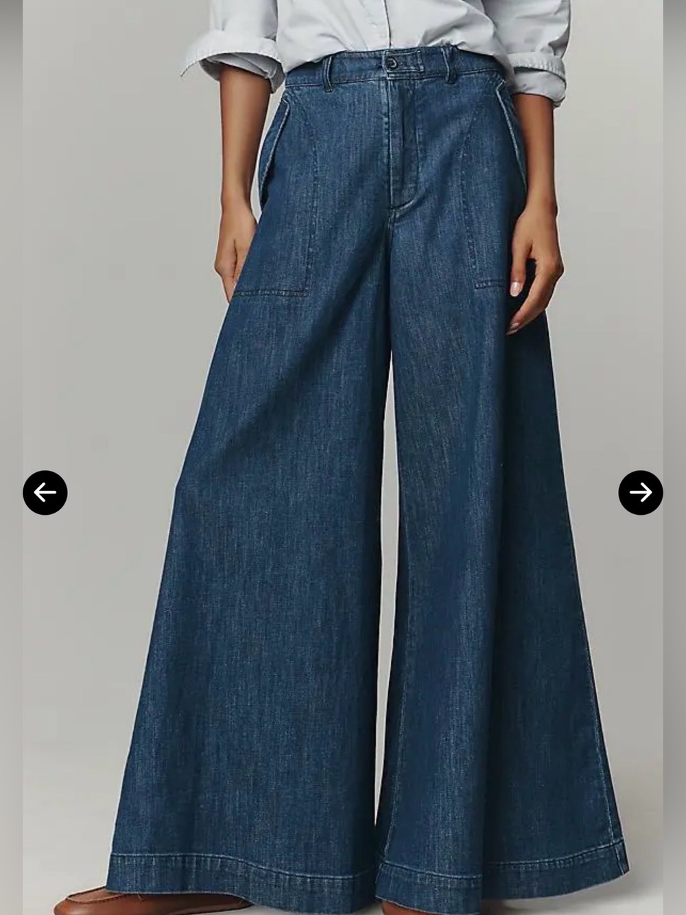 Anthropologie Pilcro Wide Leg Jeans in Dark Denim - Picture 1 of 6